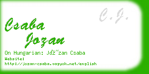 csaba jozan business card